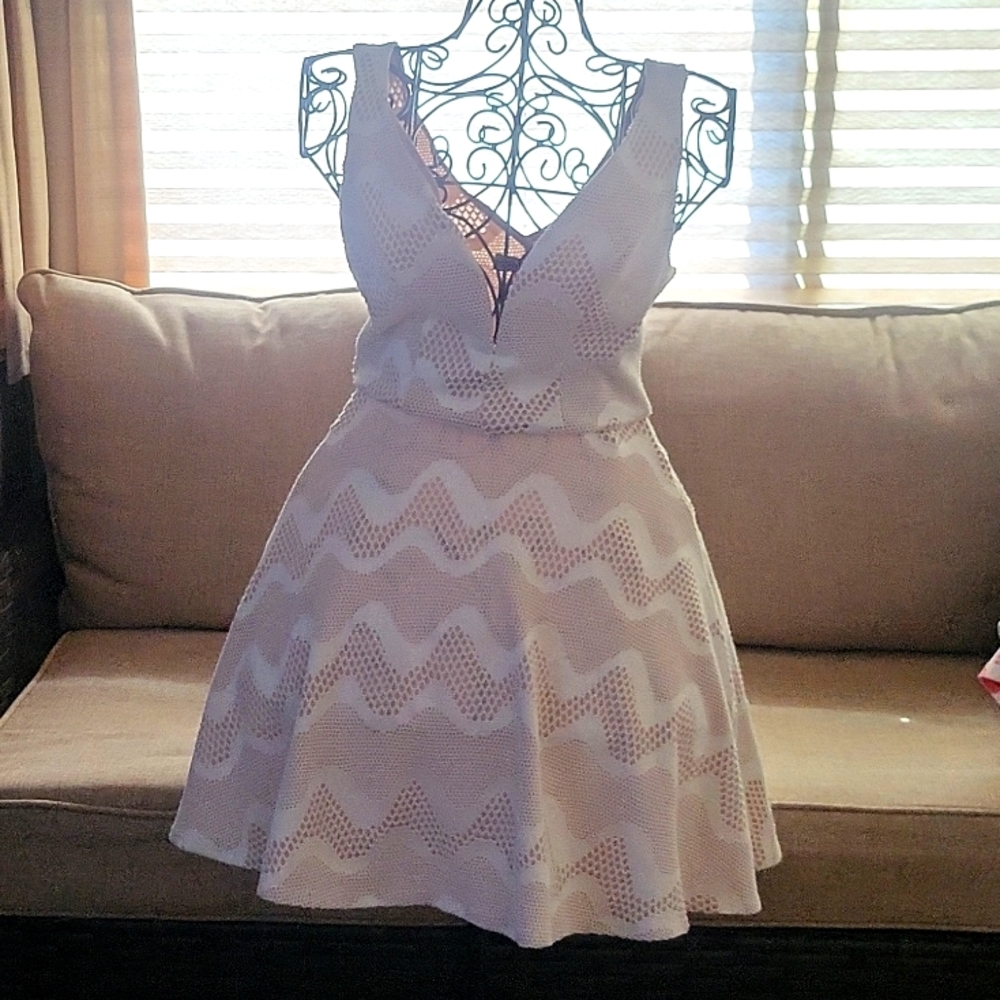 Bailey Blue, small cream color dress